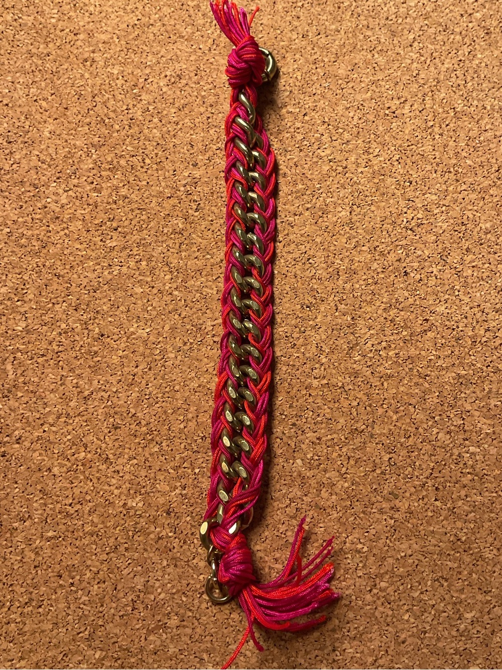 Ann Taylor Pink and gold Braided Chain Bracelet